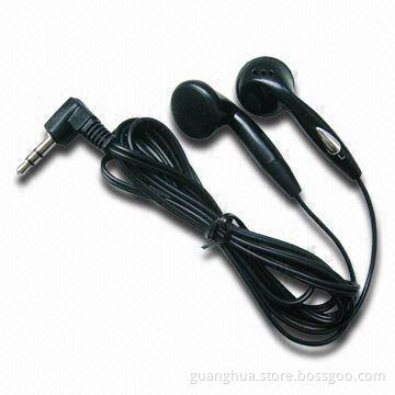 Wired Earphones with 3.5mm L-shaped Stereo Plug, Suitable for iPod and MP3 Players